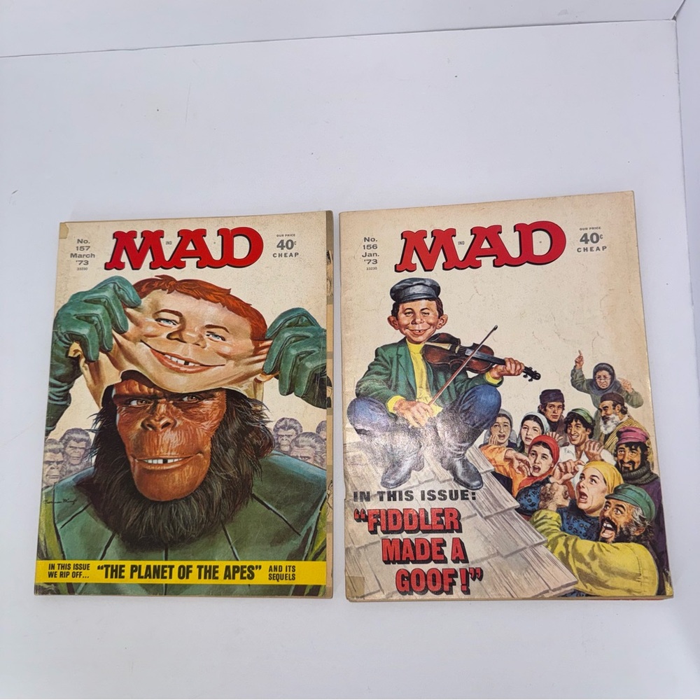 Vintage 1973 Mad Magazine #156 January #157 march bundle